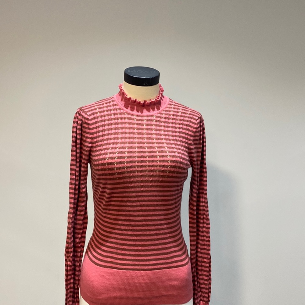 Pink and brown striped sweater
